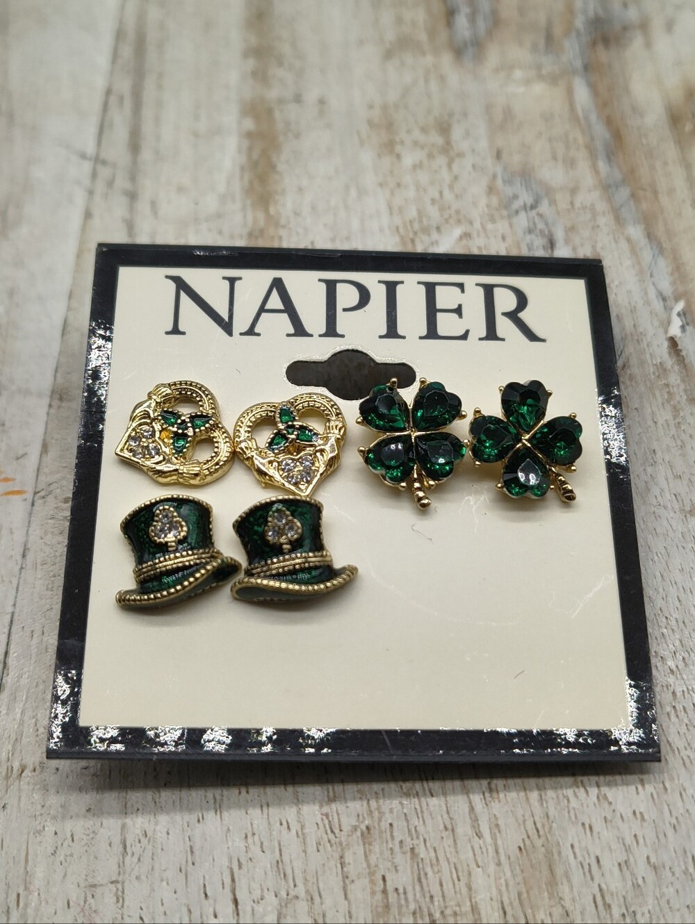 3pr. Napier St. Patrick's /Irish/Luck Earrings